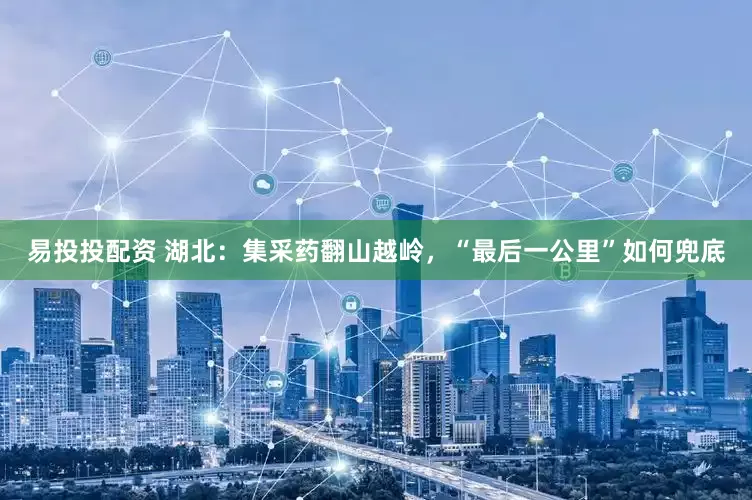 易投投配资 湖北：集采药翻山越岭，“最后一公里”如何兜底